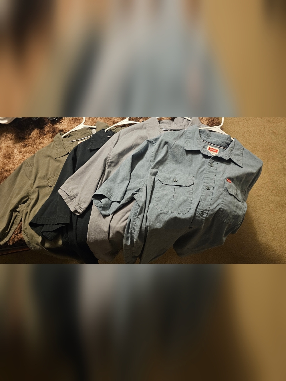 Wrangler Short Sleeve Classic Woven Utility Shirts Bundle Of 4